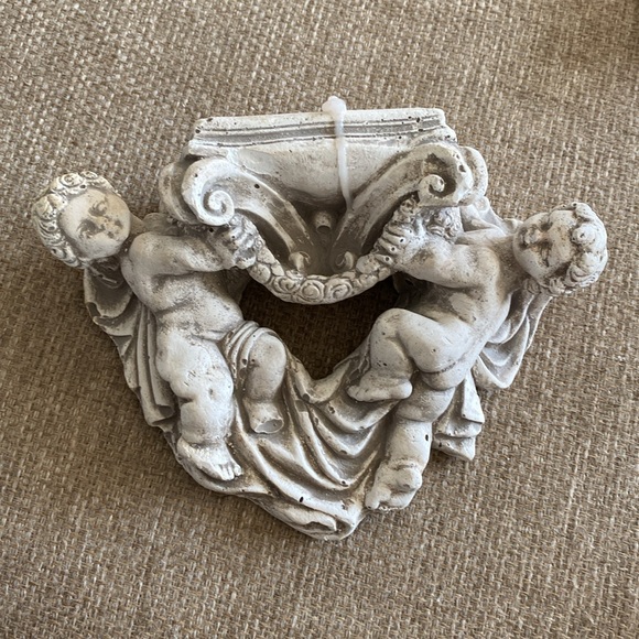 JOHN HOLLAND ARCHITECTURAL SCULPTURES plaster angel cherub sconce wall hanging - Picture 3 of 8